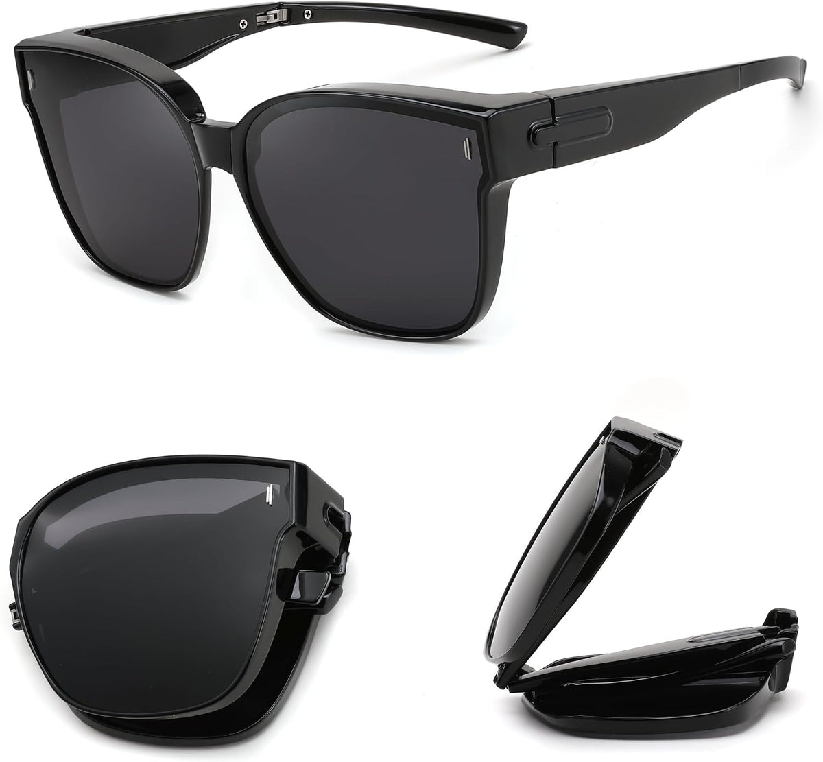 ÉÌƷͼƬ 6 | B0D9N67YQ7 | FEISEDY Folding Polarized Fit Over Glasses Sunglasses for Women Men Lightweight Foldable Sunglasses Over Glasses B0218