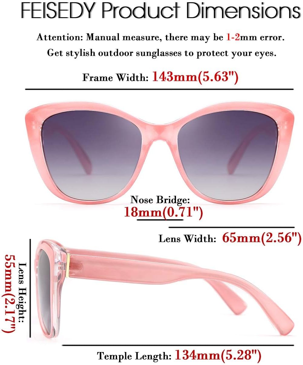 ÉÌƷͼƬ 117 | B07M9V125F | FEISEDY Polarized Vintage Sunglasses American Womens Square Jackie O Cat Eye Sunglasses B2451