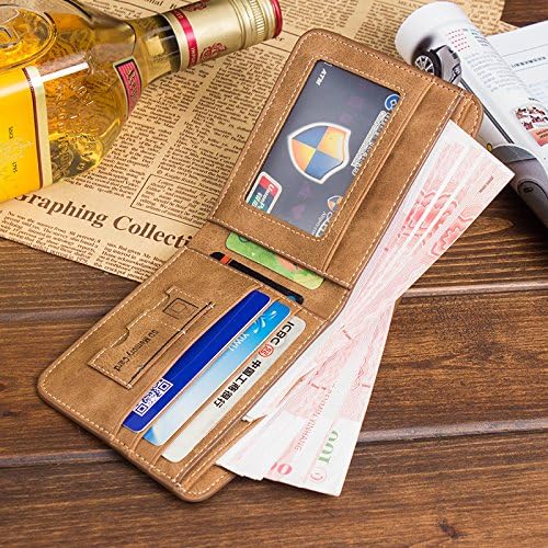商品图片 2 | B0G5PVBT9P | Minimalist Wallet Money Clip for Men, Retro Brown Genuine Leather Slim Mens Wallet, Large Capacity Wallets