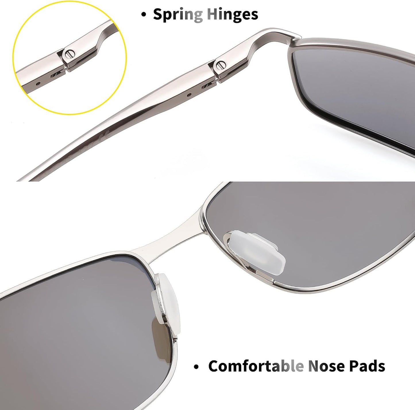 商品图片 31 | B07GSRV2H5 | FEISEDY Rectangle Polarized Square Sunglasses for Men Women B2444