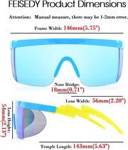 ÉÌƷͼƬ 69 | B096SD9GGG | FEISEDY Oversized Mirror Shield Sport 80s Sunglasses Ski Goggles Flat Top One Piece Futuristic Visor Women Men B2522