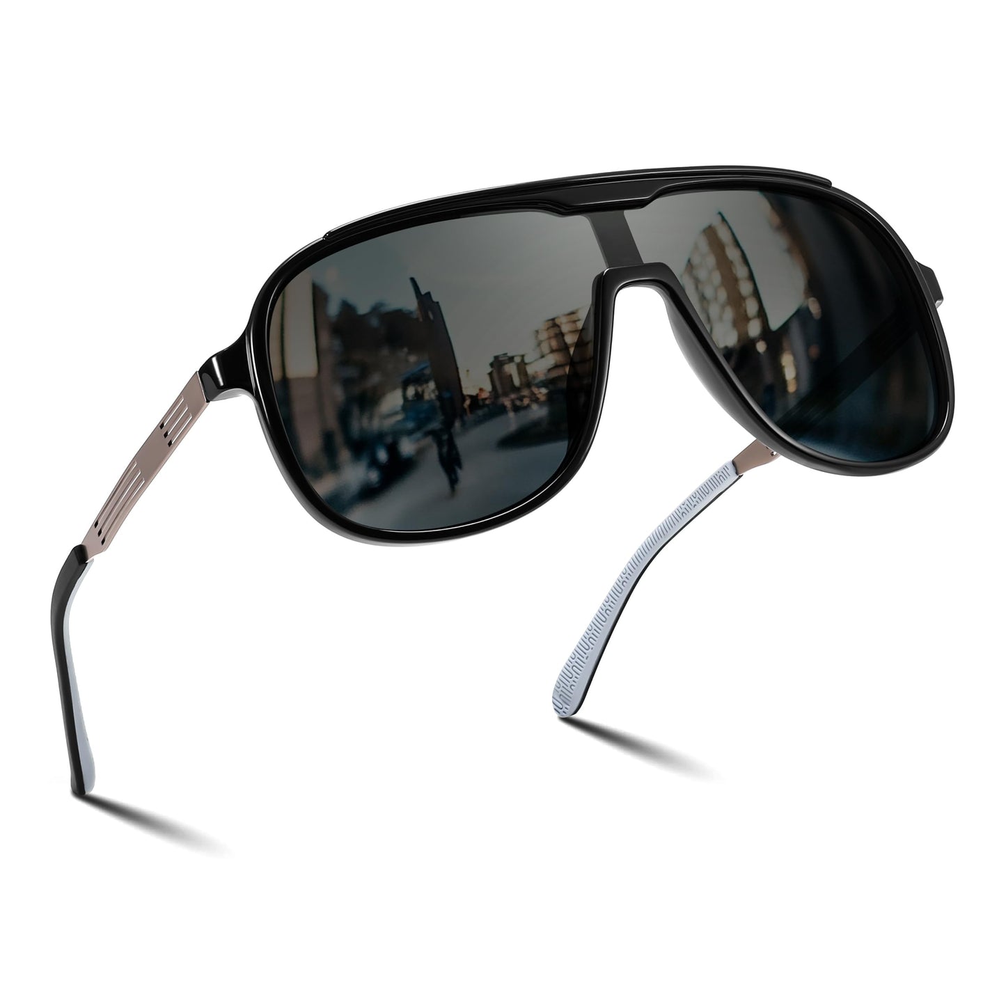 FEISEDY Polarized Sunglasses Men Women Mirrored One Piece Lens B0277 | 100% UV protection, Reduces harsh glare, Lightweight d
