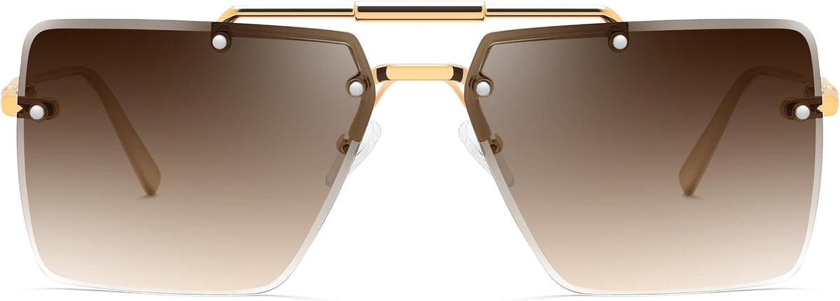 商品图片 23 | B0HFJXV98G | FEISEDY Rimless Aviator Sunglasses for Women Men Luxury UV400 Shades
