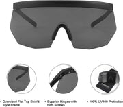 ÉÌƷͼƬ 6 | B08R8H82SR | FEISEDY Oversized Flat Top Shield Glasses Mirrored Lens Semi Rimless Style Sun Visors Sunglasses B2727