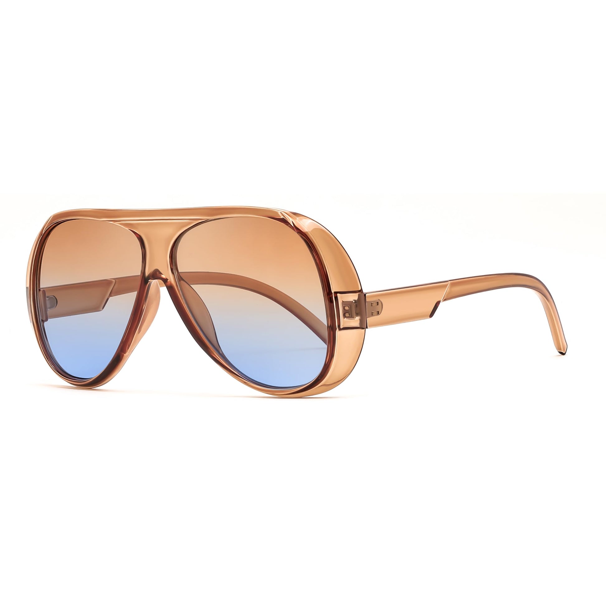 FEISEDY Retro Oversized Aviator Sunglasses Womens Men Trendy Vintage 70s Style Big Square Shield B0344