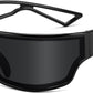 Black Frame Grey Lens / 75 Millimeters | B0D3PY7DT1 | FEISEDY Trendy Futuristic Wrap Sunglasses Flat Top Mirrored One Piece Lens Reflective Sun Glasses for Women Men B0161