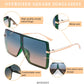 商品图片 18 | B097CVFDZT | FEISEDY Flat Top Oversized Shield Sunglasses Women Men Square Fashion Rimless Shades UV400 B2784
