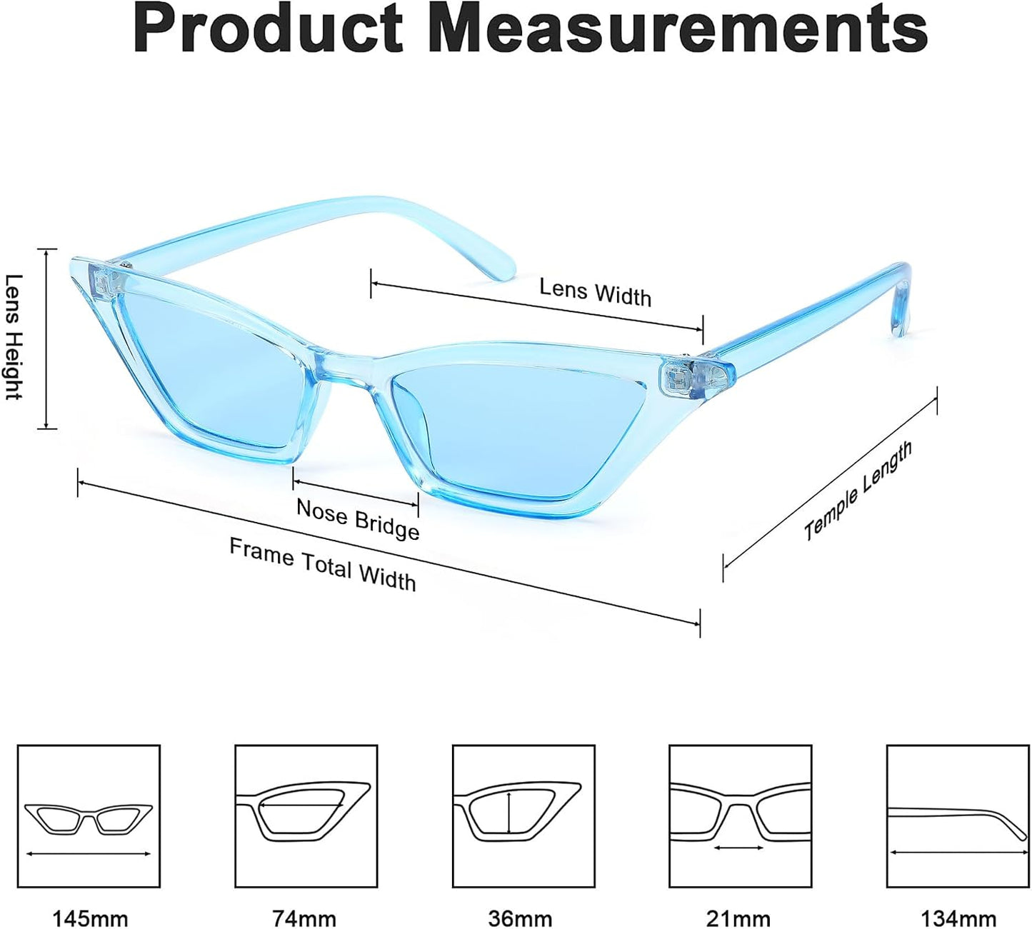 商品图片 14 | B079KYQYT3 | FEISEDY Small Cat Eye Sunglasses Vintage Square Shade Women Eyewear B2291