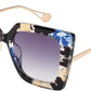 Marble Pattern / 50 Millimeters | B08HVKPRV2 | FEISEDY Sunglasses Womens Trendy, Oversized Square Shades, Pearl Inlay Cat Eye Frame UV400 Protection B2625