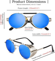 ÉÌƷͼƬ 11 | B09LYD9SW2 | FEISEDY Steam Punk Sunglasses for Men Women Side Shield Round Steampunk Vintage Glasses Shades B2518