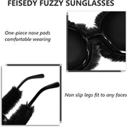 ÉÌƷͼƬ 86 | B09PN9V5N6 | FEISEDY Sunglasses Women Plush Fuzzy Soft Velvet Party Masquerade B2877