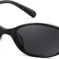 Black/Black / 54 Millimeters | B0DMN69R27 | FEISEDY Retro Oval Cat Eye Sunglasses for Women 90s Narrow Lightweight Shades Y2k Trendy Sunnies B0257