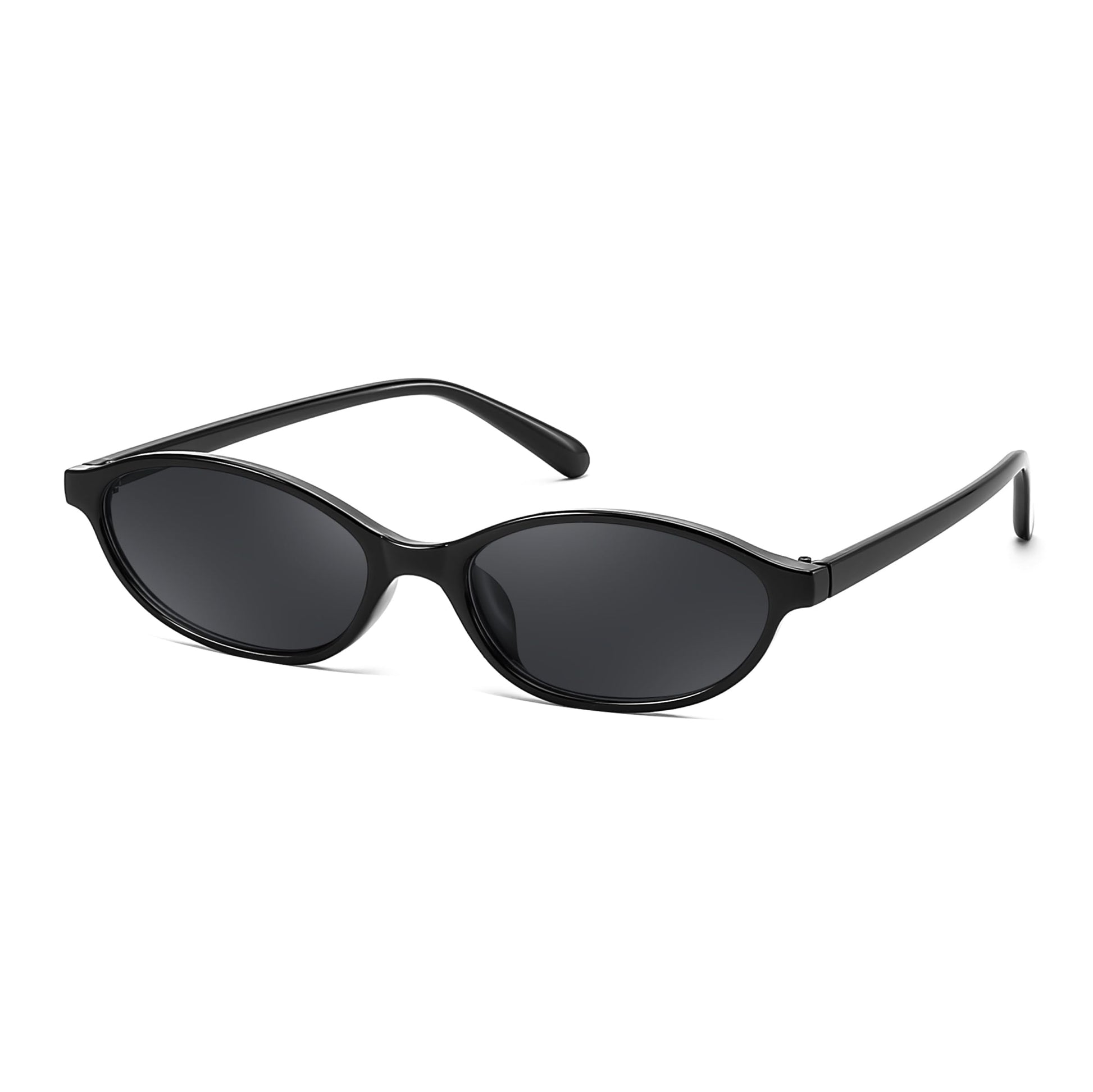 FEISEDY Retro Oval Cat Eye Sunglasses for Women 90s Narrow Lightweight Shades Y2k Trendy Sunnies B0257