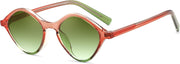 Orange Green Frame - Green Lens / 47 Millimeters | B0DJ6WBP2H | FEISEDY Sunglasses Womens Trendy Rectangle Retro Y2K Classic Sun Glasses Fashion Square UV400 Protection B0235