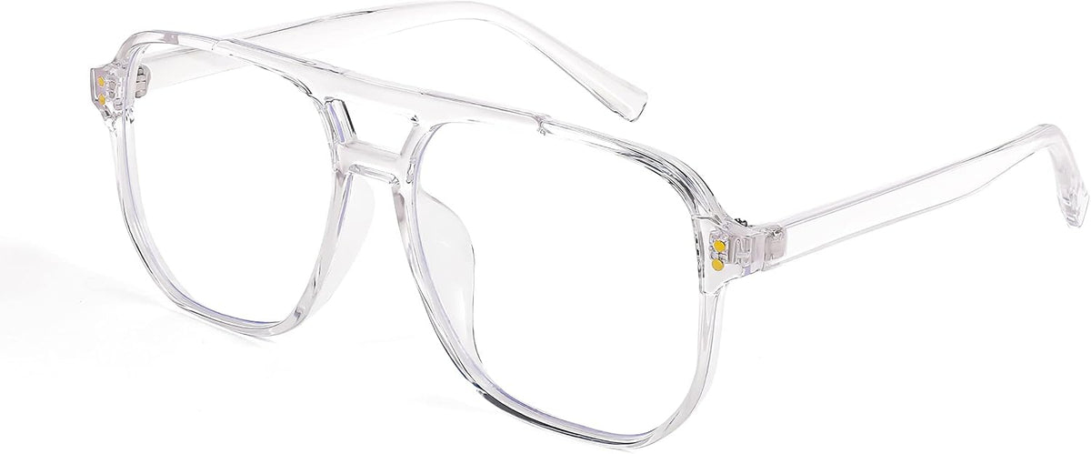 Transparent Frame / 54 Millimeters | B09MRRKDV3 | FEISEDY Blue Light Glasses for Women Men Oversized Pilot Lightweight B2866