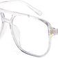Transparent Frame / 54 Millimeters | B09MRRKDV3 | FEISEDY Blue Light Glasses for Women Men Oversized Pilot Lightweight B2866
