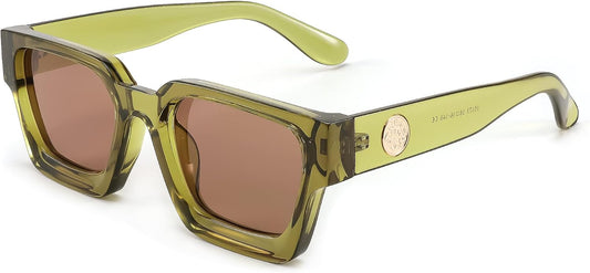 003 Transparent Green | Tea Lens / 50 Millimeters | B0BVY2TVM9 | FEISEDY Vintage Small Sunglasses Oval Slender Metal Frame Candy Colors B2277