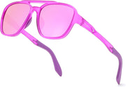 Purple/Purple Mirrored Lens / 56 Millimeters | B0GCR2KLFP | FEISEDY Retro Aviator Polarized Sunglasses Women Men Outdoors B0260