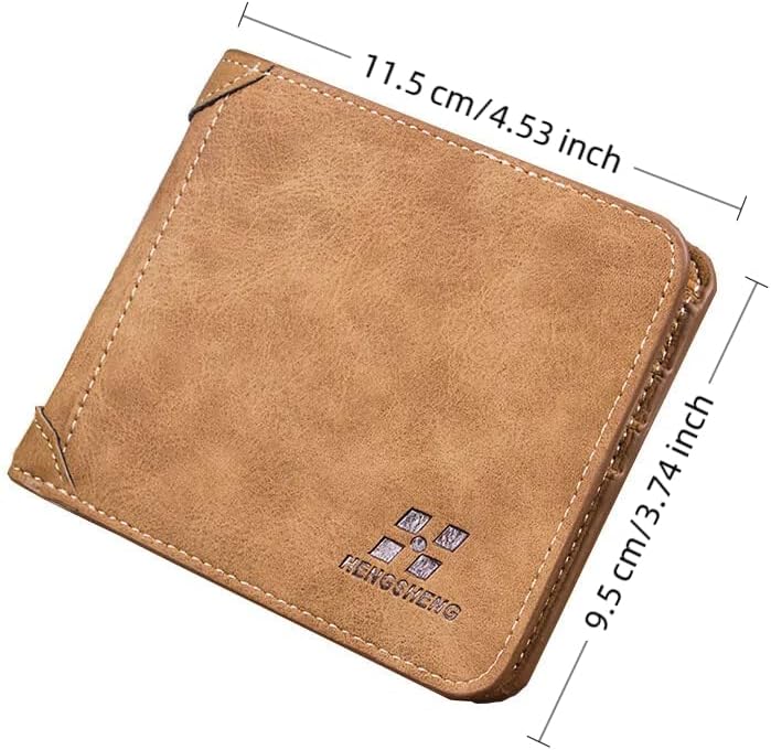 商品图片 7 | B0G5PVBT9P | Minimalist Wallet Money Clip for Men, Retro Brown Genuine Leather Slim Mens Wallet, Large Capacity Wallets