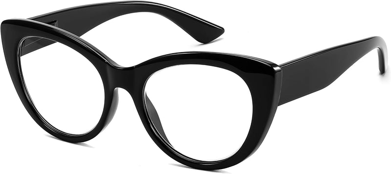 Black / 1.5 x | B0DFPXMMPS | FEISEDY Cat-Eye Blue Light Reading Glasses for Women Thick Fashion Anti- Glare Digital Eyestrain Readers B0230