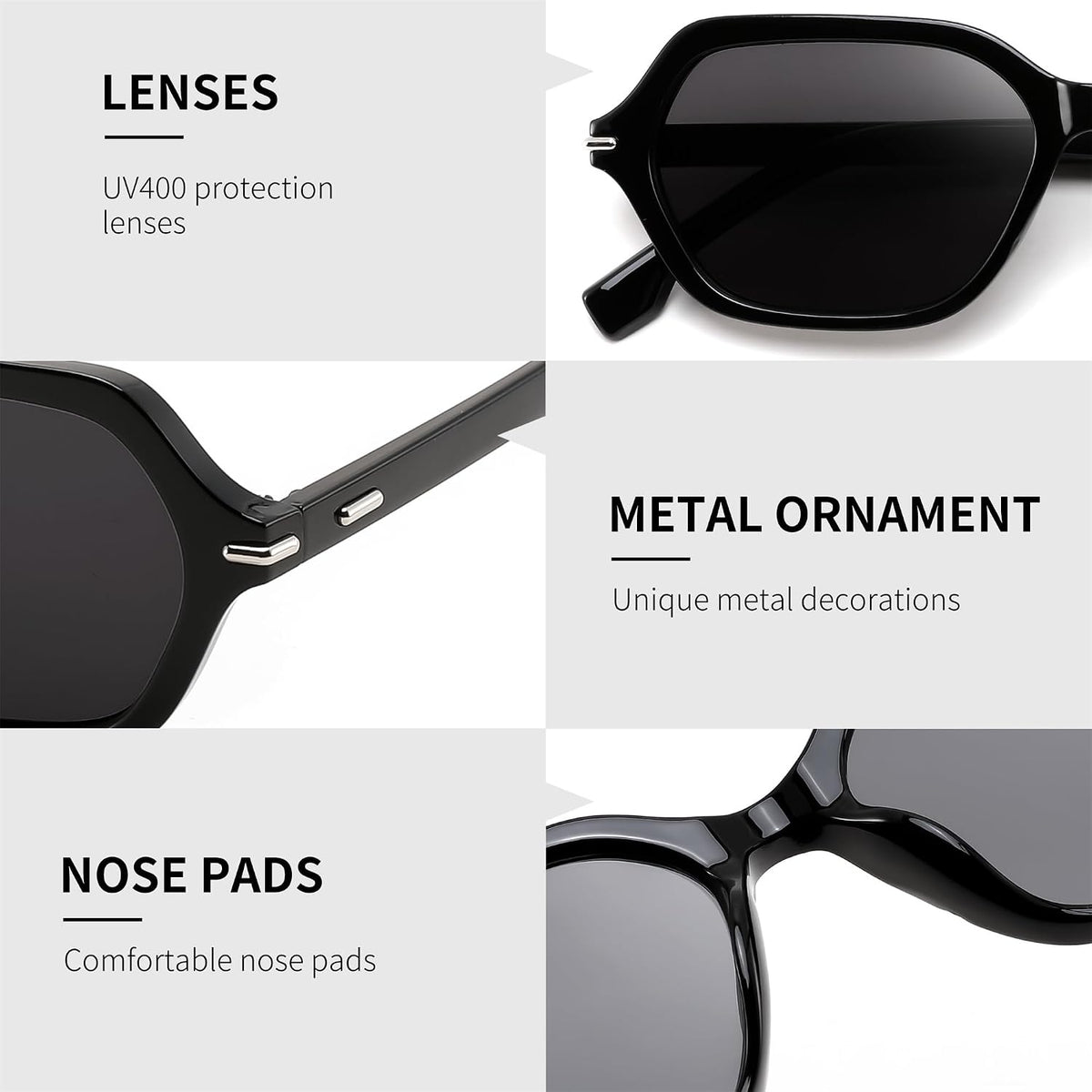 ÉÌƷͼƬ 32 | B0HJYQR9BW | FEISEDY Classic Square Sunglasses for Women Men, Retro Trendy Shades B0493