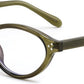 Olive Green / 49 Millimeters | B0GV3QJ5VK | FEISEDY Oval Cat Eye Blue Light Blocking Glasses for Women Clear Lens B0395