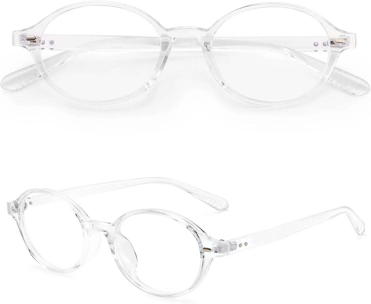 ÉÌƷͼƬ 17 | B0DJ4YNFXZ | FEISEDY Vintage Oval Blue Light Glasses for Women Men Stylish Lightweight 90s Eyeglasses Fake Nerd Y2k Eyewear Frame B0242