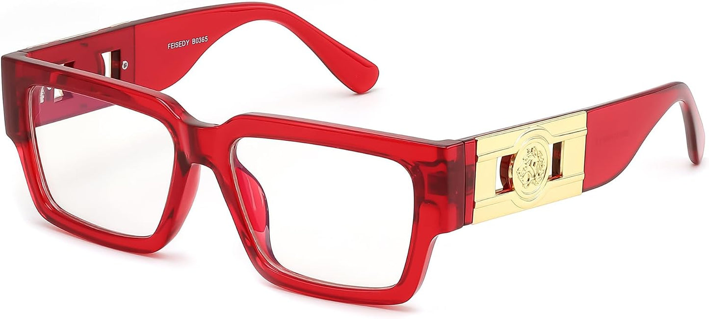 商品图片 30 | B0GQZ4LZK8 | FEISEDY Retro Trendy Rectangle Blue Light Glasses for Women Men B0365