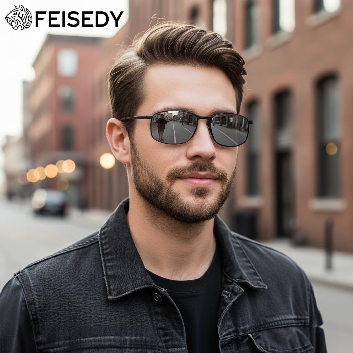 商品图片 56 | B07GSRV2H5 | FEISEDY Rectangle Polarized Square Sunglasses for Men Women B2444