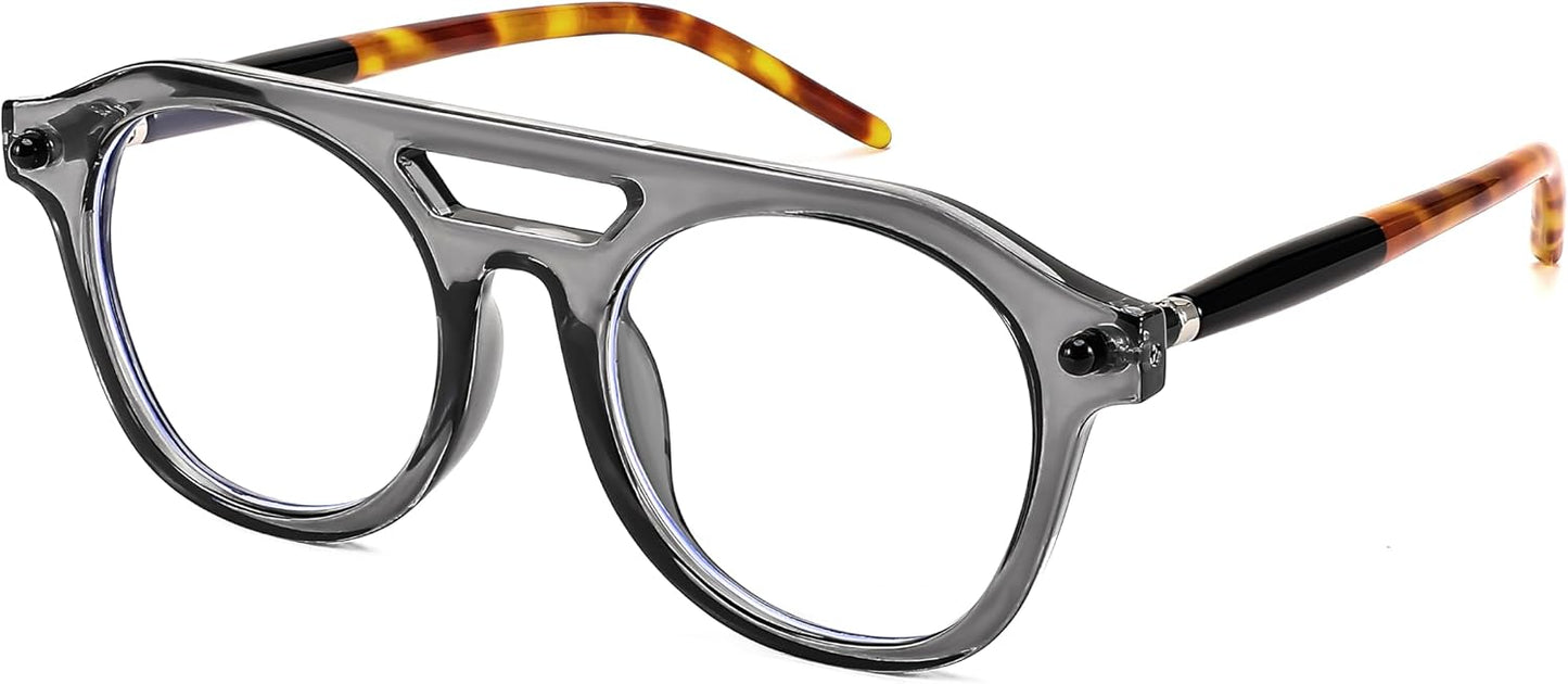 004 - Grey Leopard / 50 Millimeters | B0CJLRXH2Z | FEISEDY 70s Aviator Blue Light Blocking Glasses Square Pilot Frame Anti Glare Computer Glasses Women Men B0052