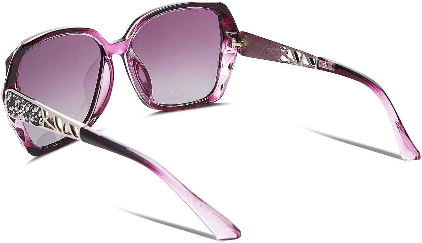 商品图片 74 | B079GT4RXH | FEISEDY Polarized Women Square Sunglasses Sparkling Composite Shiny Frame B2289
