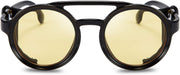 ÉÌƷͼƬ 35 | B09WN3J4YZ | FEISEDY Retro Round Steampunk Sunglasses Women Men Leatherwear B2532