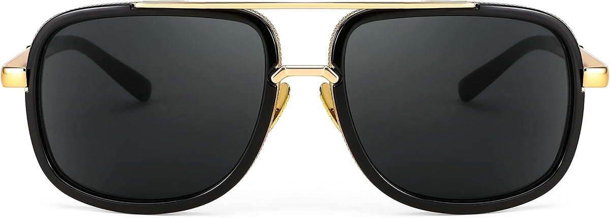 ÉÌƷͼƬ 45 | B0B681YMF5 | FEISEDY Retro Trendy Aviator Sunglasses Women Men Classic Vintage Square Sunglasses 70s Large Metal Shades B2321