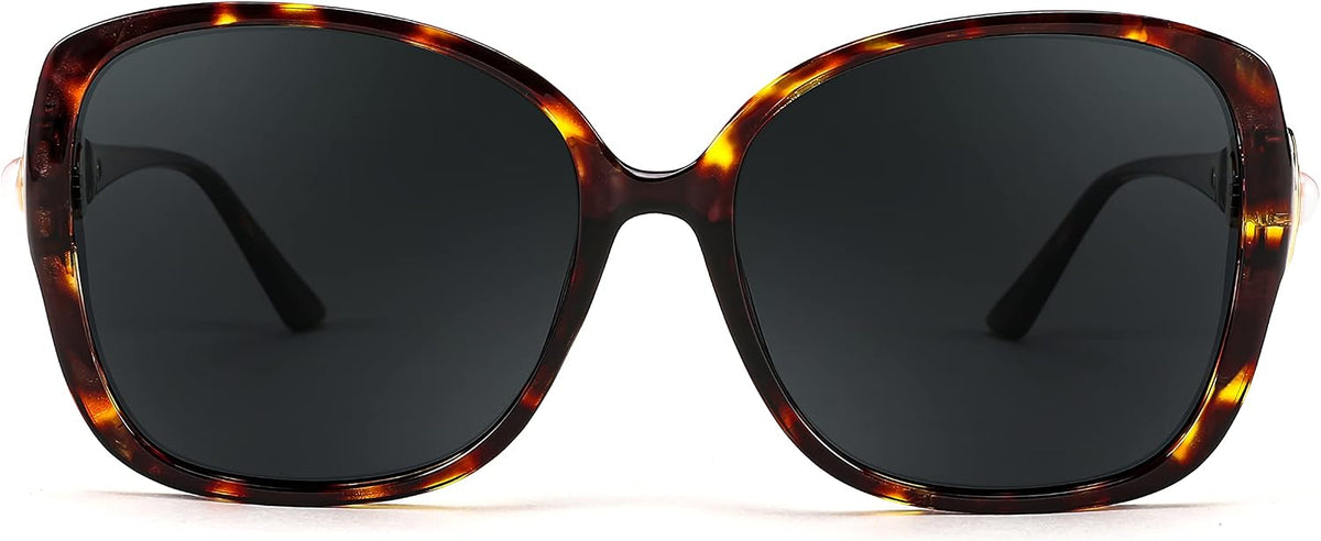 ÉÌƷͼƬ 50 | B0BJ71VZCB | FEISEDY Women's Fashion Sunglasses, Oversized Square Frame with Pearl Sparkling, Polarized UV Protection B2821