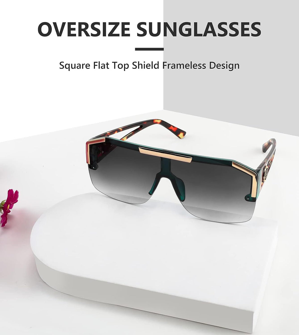 ÉÌƷͼƬ 6 | B09L4V27YS | FEISEDY Square Oversized Sunglasses for Men Women Flat Top B2765