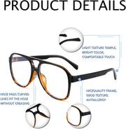 ÉÌƷͼƬ 33 | B09WZY6VWN | FEISEDY 70s Aviator Glasses Frame Blue Light Blocking Glasses Oversized Square Computer Glasses Women Men B2888