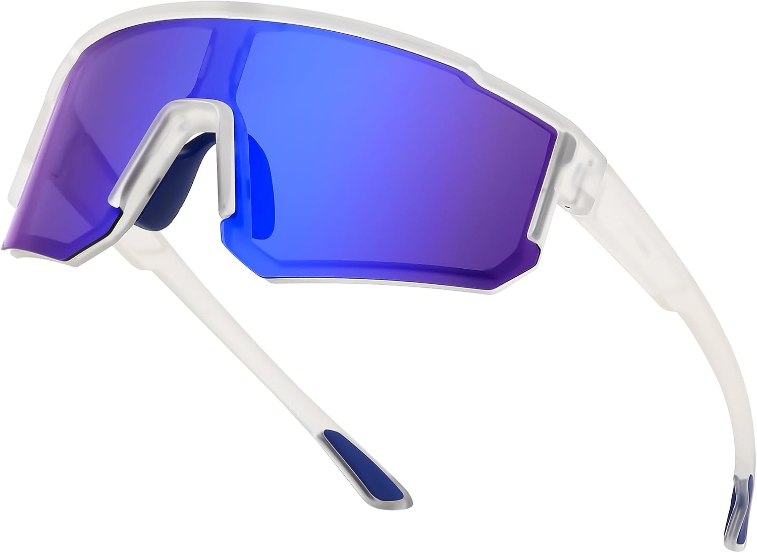 Clear Frame Blue Mirrored Lens / Medium | B0D95W8H3L | FEISEDY Kids Sunglasses Youth Baseball Polarized Sunglasses Sports Lightweight TR90 Frame Boys Girls Cycling B0213