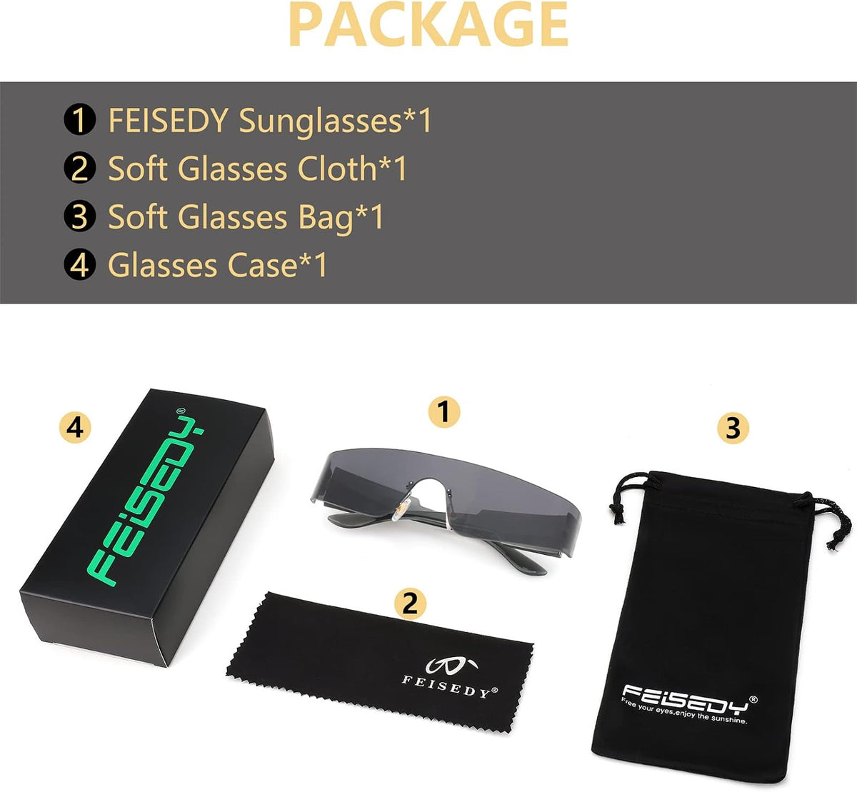 ÉÌƷͼƬ 14 | B0B1V45SXC | FEISEDY Y2K Futuristic Sunglasses Women Men Rimless One Piece Miorred B2927