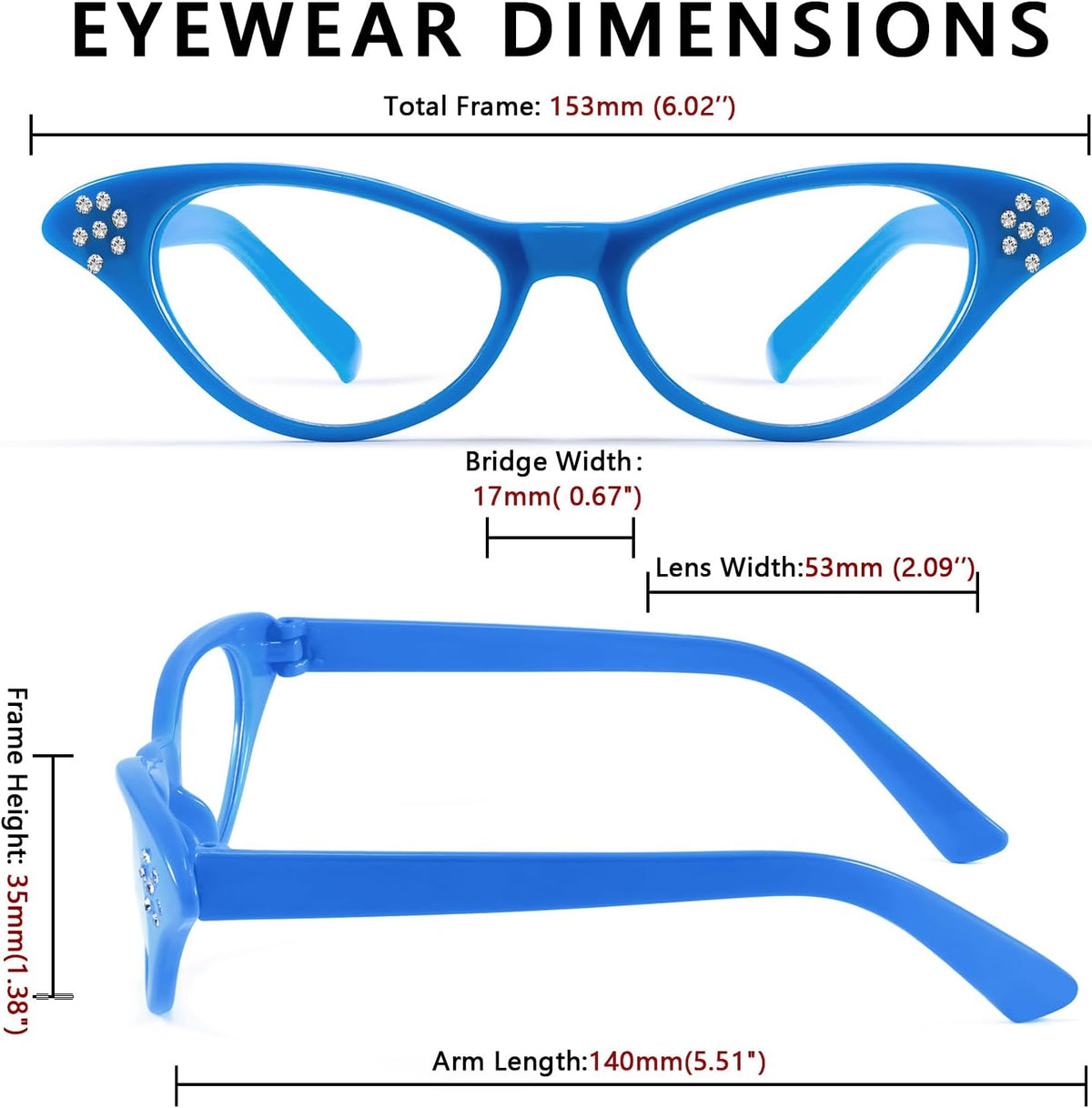 商品图片 33 | B09M8NJ7DM | FEISEDY Rhinestone Cat Eye Sunglasses for Women 50s 60s Party Style B2848