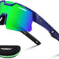 008 Blue Frame Green Mirrored Lens / Large | B0D78N8W9S | FEISEDY Kids Teens Baseball Polarized Sunglasses Sports Cycling Glasses for Youth Boys Girls Age 8-16 B0157