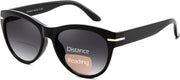 Black / Cat Eye / 2.0 x | B0HDS6RPVN | FEISEDY Bifocal Sunglasses Reader Women Stylish Cat Eye Sun Readers B0392