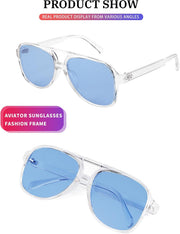 ÉÌƷͼƬ 129 | B0CB543WBD | FEISEDY Vintage Retro 70s Plastic Aviator Sunglasses Women Men Classic Large Squared Frame B2751