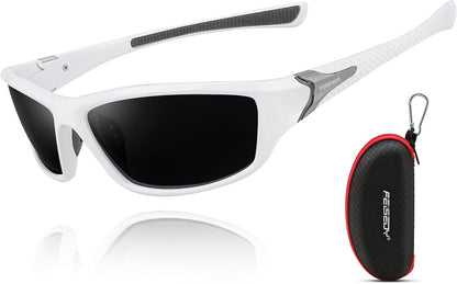 White Frame/Grey Lens / 70 Millimeters | B09CT4VMCM | FEISEDY Classic Men Polarized Sports Sunglasses Night Driving Yellow Lenses Cycling Fishing Driving Glasses B2674