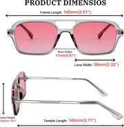 ÉÌƷͼƬ 35 | B0925V3NP4 | FEISEDY Vintage Square 70s Flat Aviator Sunglasses Women Men Metal Design Shades B2752