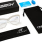 商品图片 42 | B0BLH5NHK8 | FEISEDY Diamond Blue Light Blocking Glasses Cat Eye Rhinestone Women Oversized Anti Eyestrain Computer Glasses Frame B2358