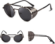 ÉÌƷͼƬ 18 | B09LYD9SW2 | FEISEDY Steam Punk Sunglasses for Men Women Side Shield Round Steampunk Vintage Glasses Shades B2518