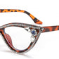 Leopard / 50 Millimeters | B0CQ55LMYK | FEISEDY Diamond Blue Light Blocking Glasses Cat Eye Rhinestone Women Glasses Frame Anti Eyestrain Computer Eyewear B0070