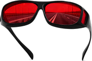 Red / 60 Millimeters | B0FWBV2ZY9 | FEISEDY Fit Over Glasses Sunglasses, Work Safety Goggles for Men Women, Wrap Around Sunglasses Outdoors B0343