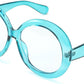 002 - Blue / 62 Millimeters | B0CQ26YHCZ | FEISEDY Oversized Blue Light Blocking Glasses Women Men Retro Big Round Frame Eyewear Clear Lens Computer Glasses B2997