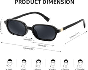ÉÌƷͼƬ 15 | B0DX1678RX | FEISEDY Retro Rectangular Sunglasses for Women Men 90s Small Vintage Fashion Square Sunnies B0282